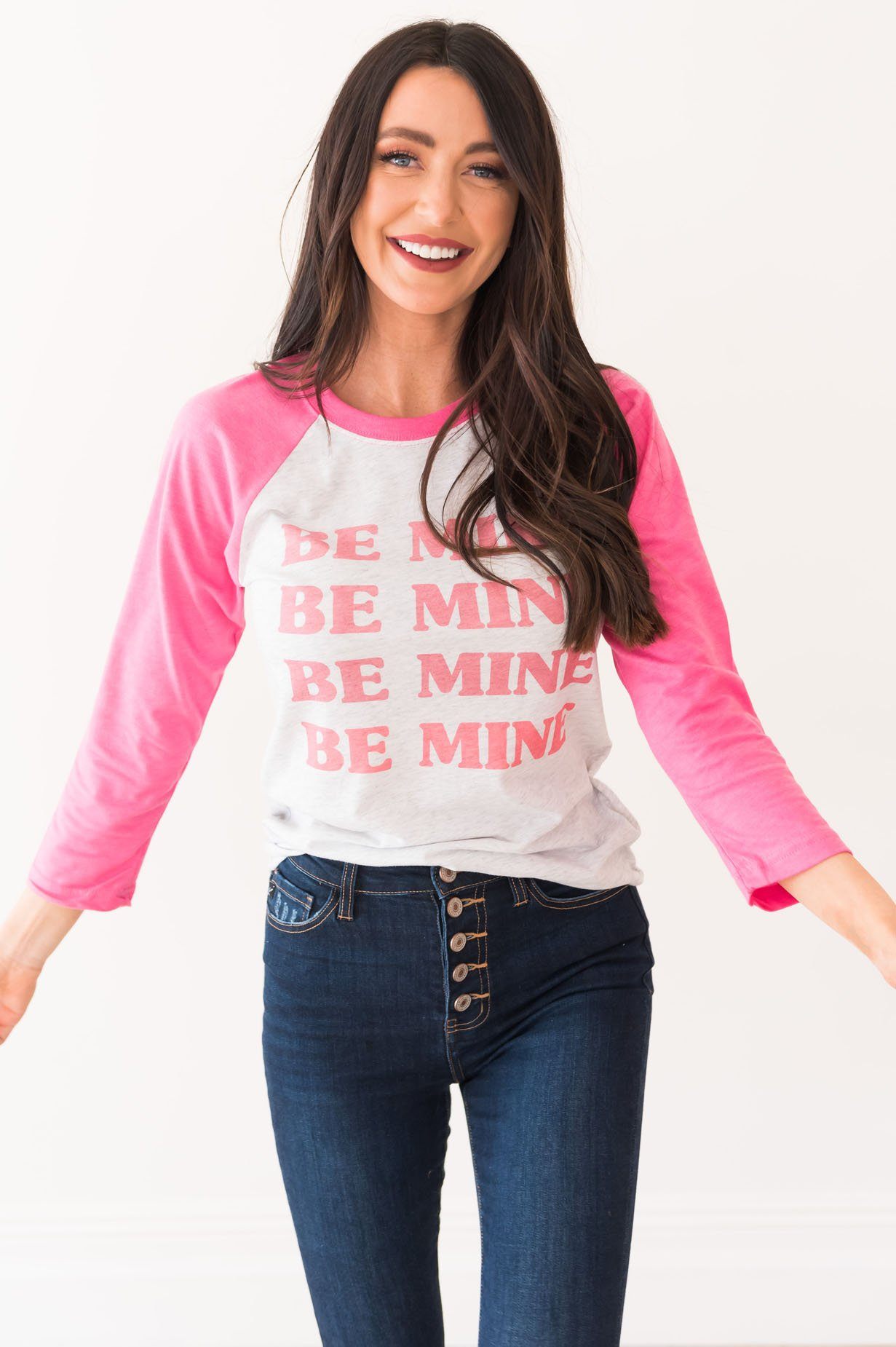 Be Mine Modest Baseball Tee