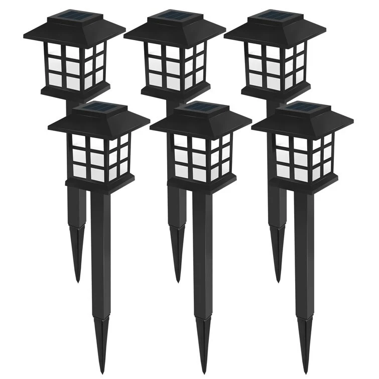 6pk Solar Garden Light Lantern Waterproof Landscape Lighting