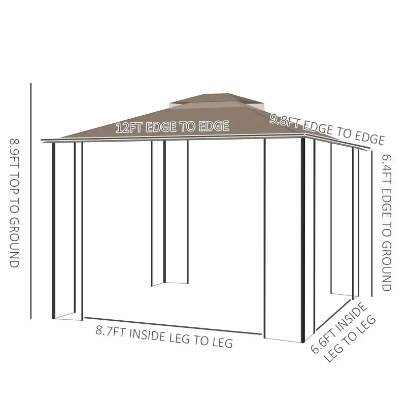 Spark 3x3M Manufacturer Supply Waterproof Portable Iron Gazebo Tent With Mosquito Outdoor Gazebo Canopy Shelter