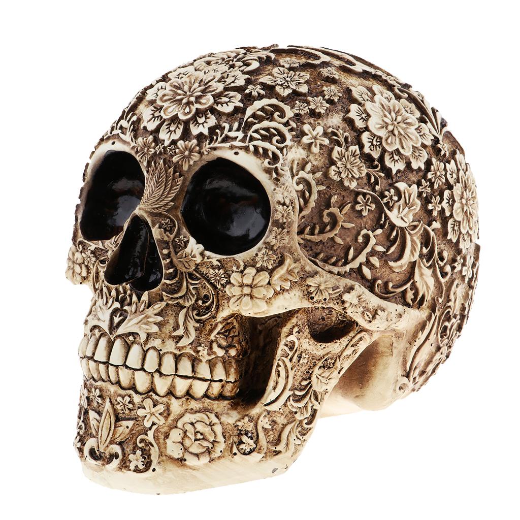 Halloween Resin Craft Skull Head Statues & Sculptures Figurine Garden Ornaments Creative Art Carving Statue