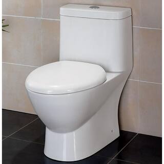 EAGO 1-Piece 1.11.6 GPF Dual Flush Elongated Toilet in White TB346