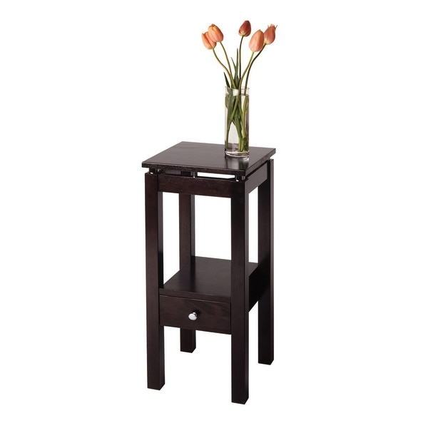 High side Table with Drawer Wood End Table with Storage Shelf