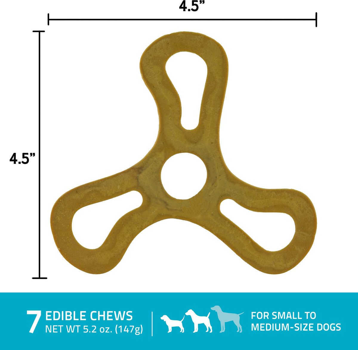 ZoomaChew Small Fetchin' Flyers Dog Treats， 7 count