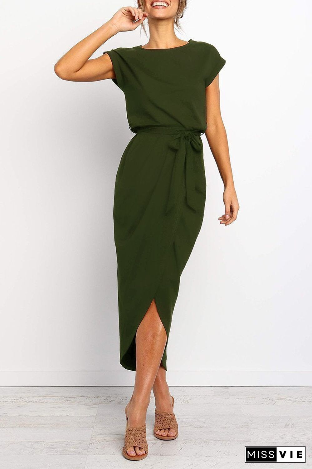 Solid Color Essential Grace Midi Dress(4 Colors)