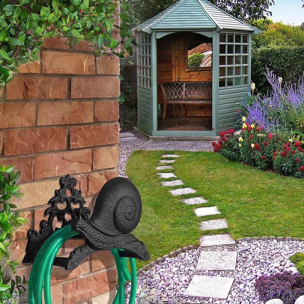 Cubilan Decorative Garden Hose Holder Hose Hanger Heavy Duty Cast Iron Garden Yard Water Pipe Holds Wall Mounted Hose Butler B0B2DJBVMH