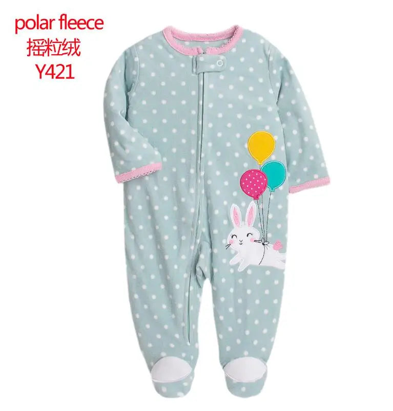 Docinmom 2023 Baby Warm Clothes Fleece Romper Cartoon Fox Unicorn Dinosaur Sleepwear New Born Bebe Clothing Jumpsuit Coverall