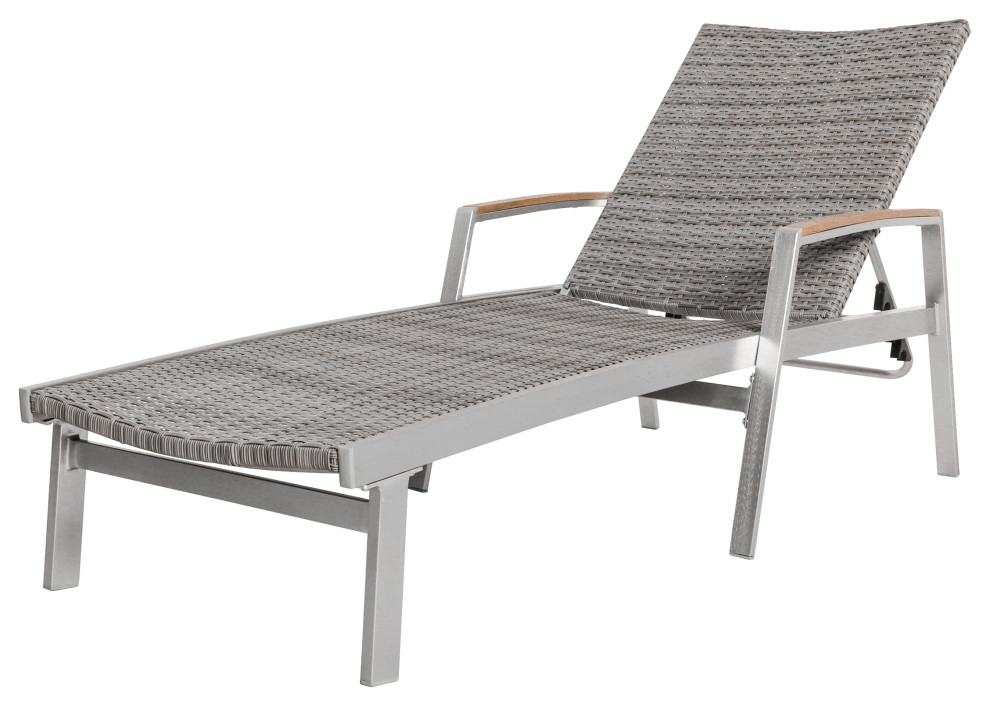 GDF Studio Stanley Outdoor Wicker and Aluminum Chaise Lounges  Set of 4   Tropical   Outdoor Chaise Lounges   by GDFStudio  Houzz