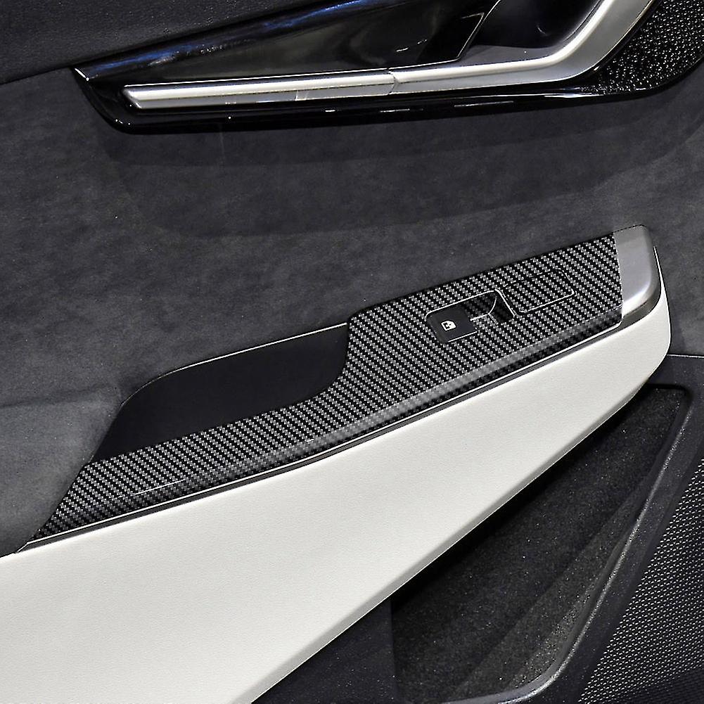 Car Carbon Fiber Window Glass Lift Button Switch Cover Trim Door Armrest Panel For Ev6 2021 2022 Lh