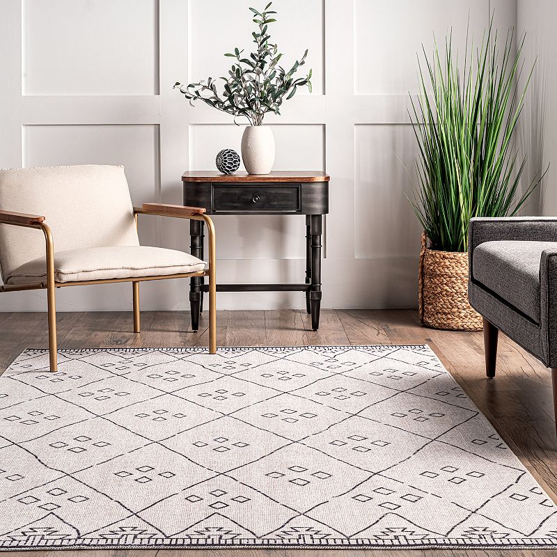 nuLOOM Sydney Machine Washable Diamond Trellis Area Rug