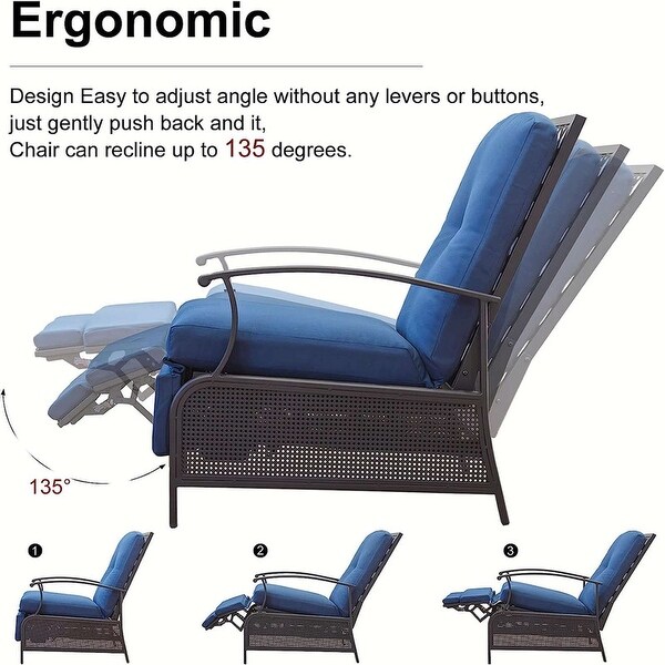 Patio Recliner Chair with Cushions