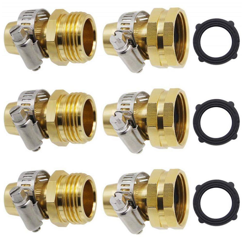 Dyiom 34 in. x 58 in. Garden Hose Repair Connector with Clamps (3-Set) B07TXJQQCT