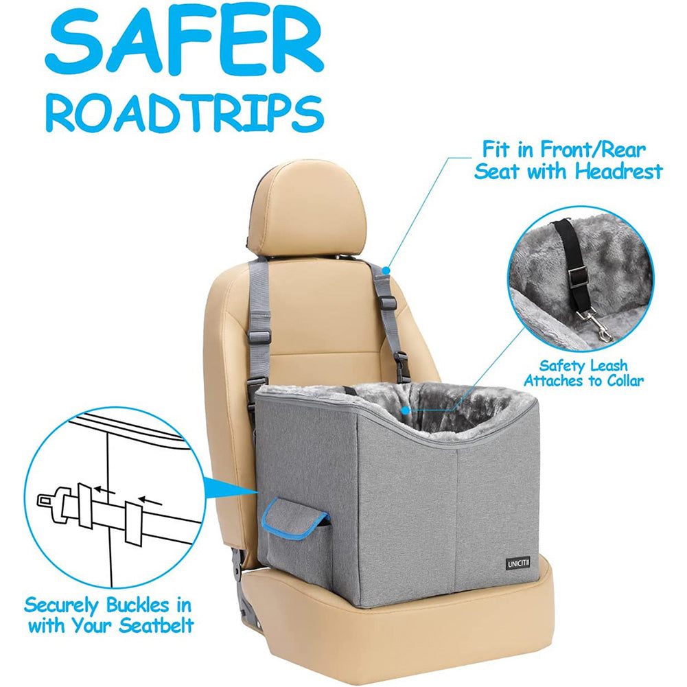 Lookout Car Booster Seat for Small Dogs， Pet Booster Seat， Elevated Dog Booster Seat， Lookout Car Booster Seat for Small Dogs up to 25 lbs.