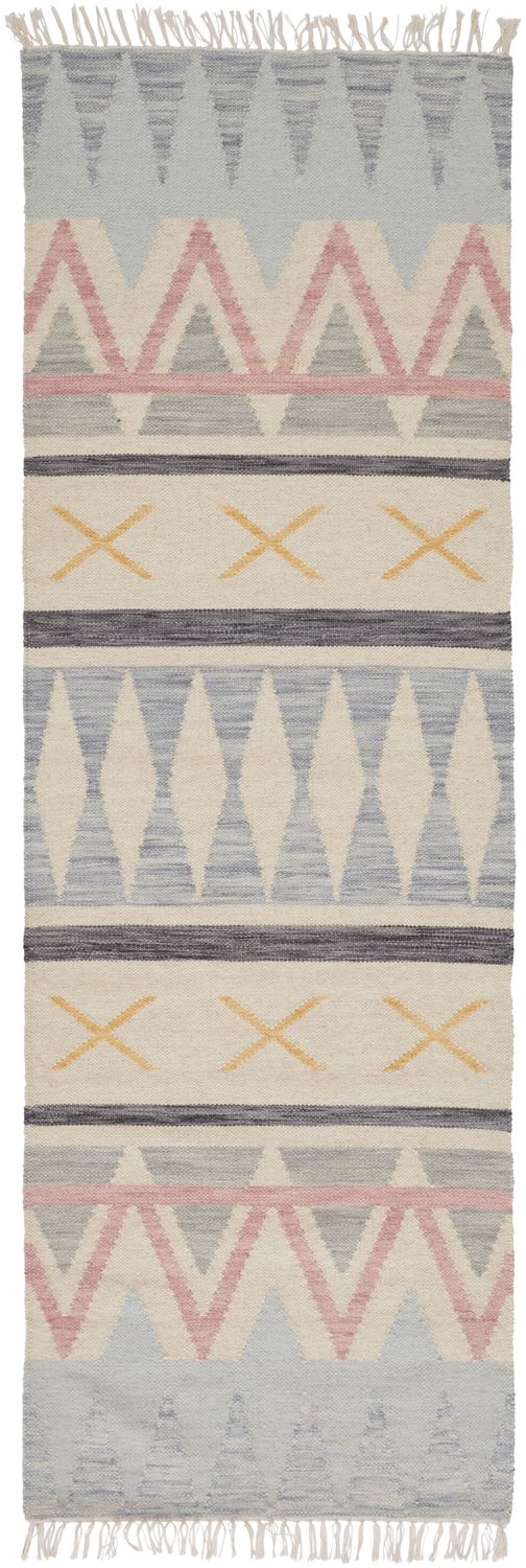 Ilana Flatweave Ivory and Gray Rug by BD Fine