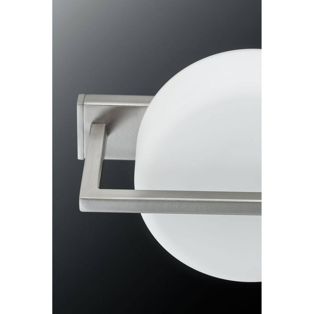 Progress Lighting Volo LED Collection 3-Light Brushed Nickel Etched Opal Glass Mid-Century Modern Bath Vanity Light P300065-009-30