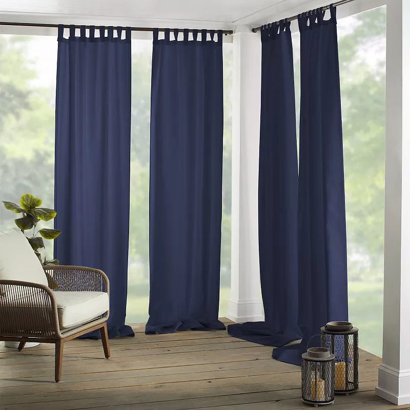 Elrene Home Fashions Matine Solid Tab Top Indoor/Outdoor Window Curtain