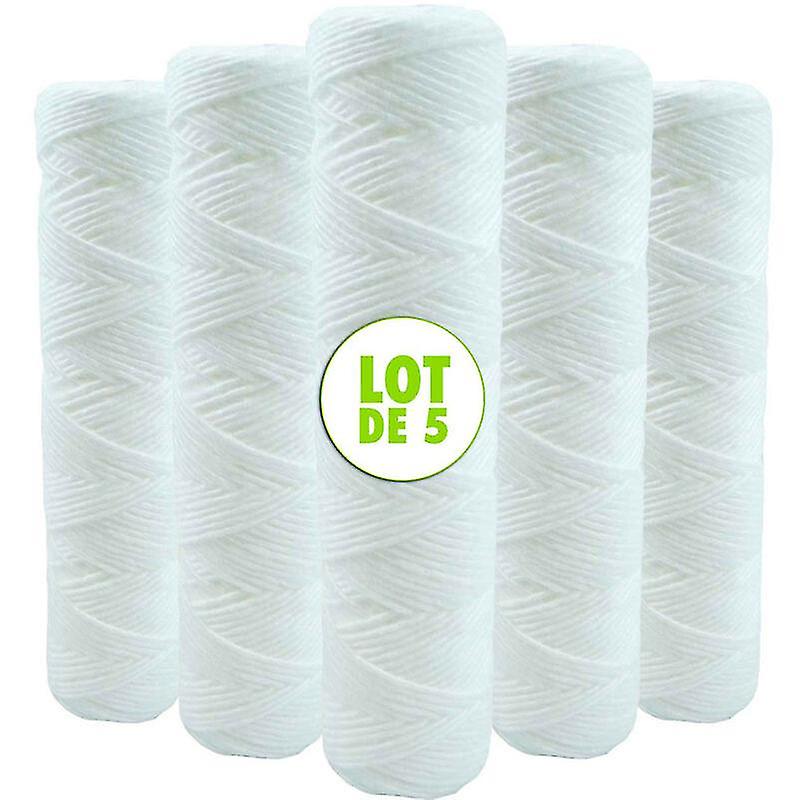 Set Of 5 Coiled Water Filter Cartridges Anti Sediment 9 Inches 3/4 - 5 Microns Compatible With 10 Inch Filters Made In France-kryc