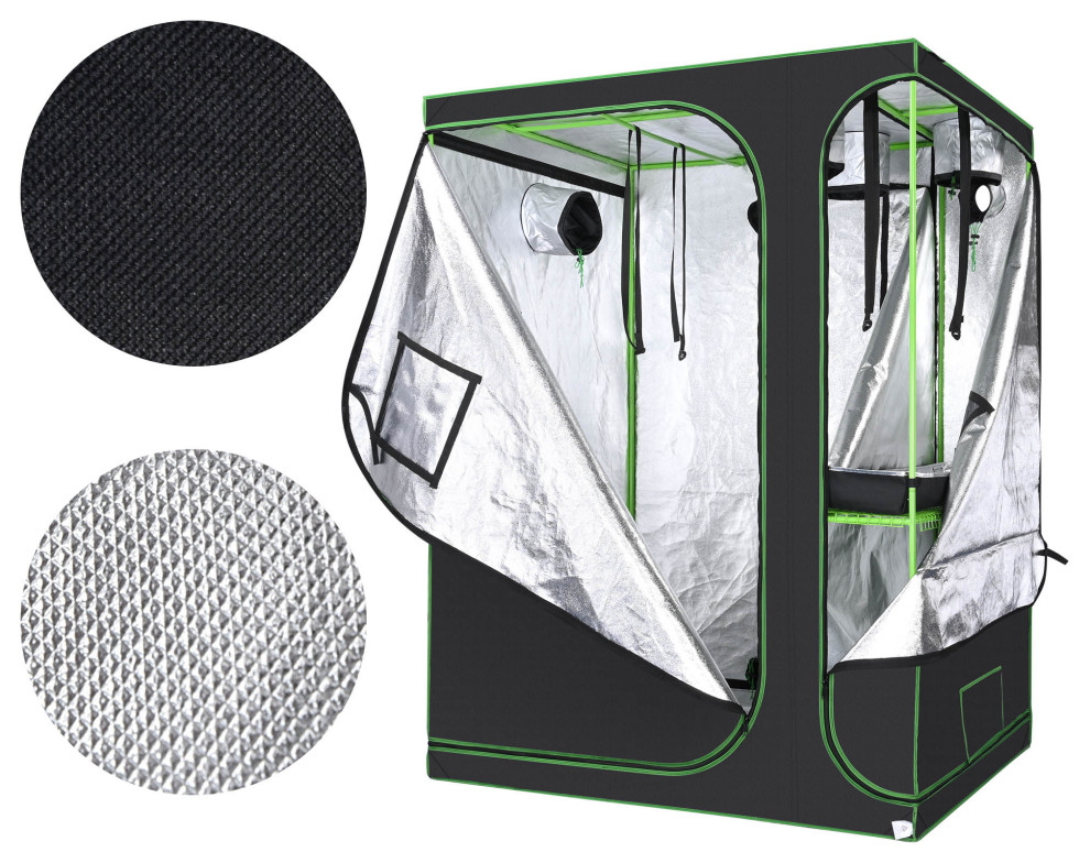 LAGarden 60 quotx48 quotx80 quot2in1 Grow Tent Reflective Mylar Hydroponic Plant Indoor   Greenhouses   by Yescom  Houzz