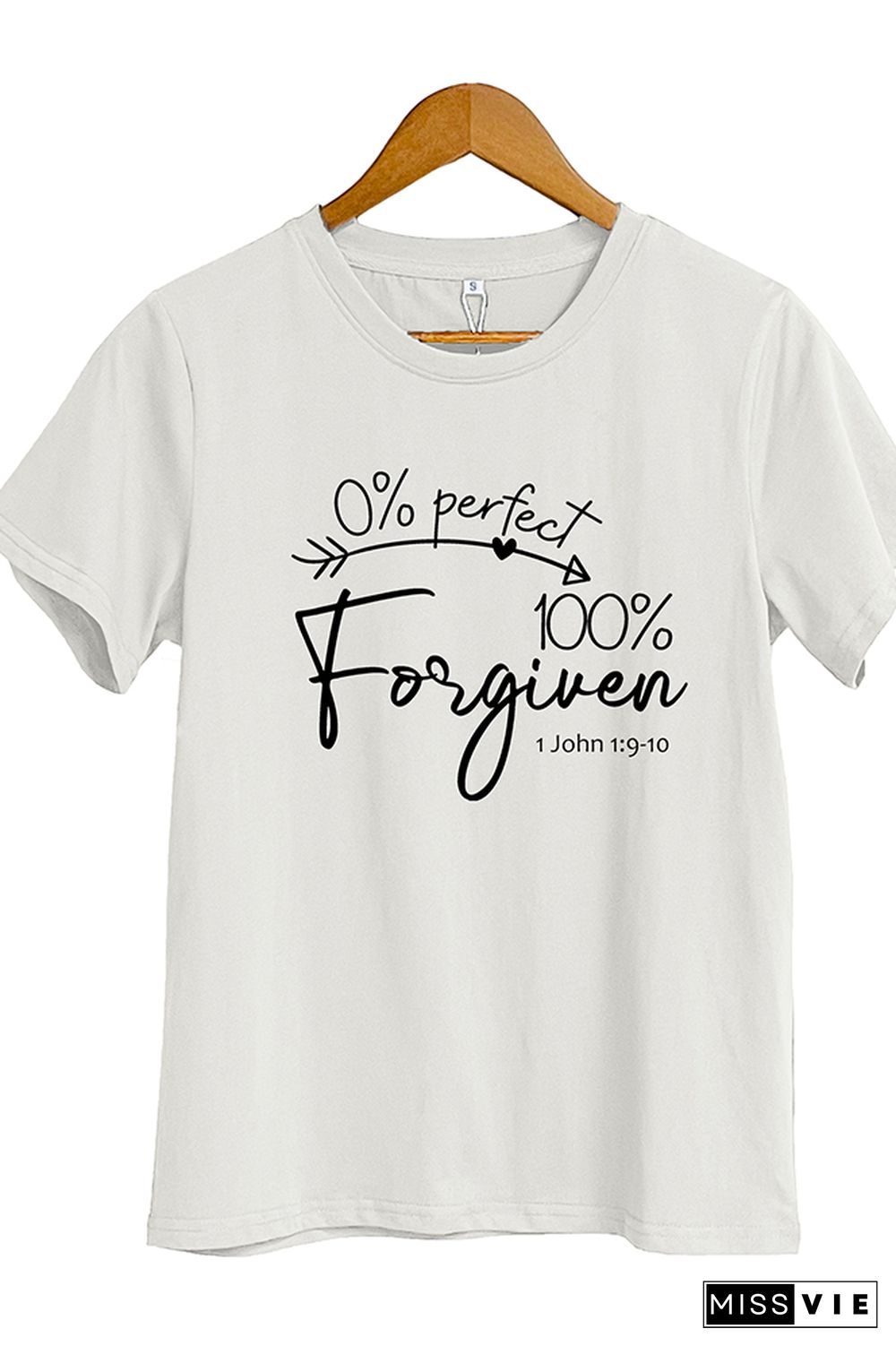 Bible Verse 0% Prefect 100% Short Sleeve Graphic Tee Wholesale