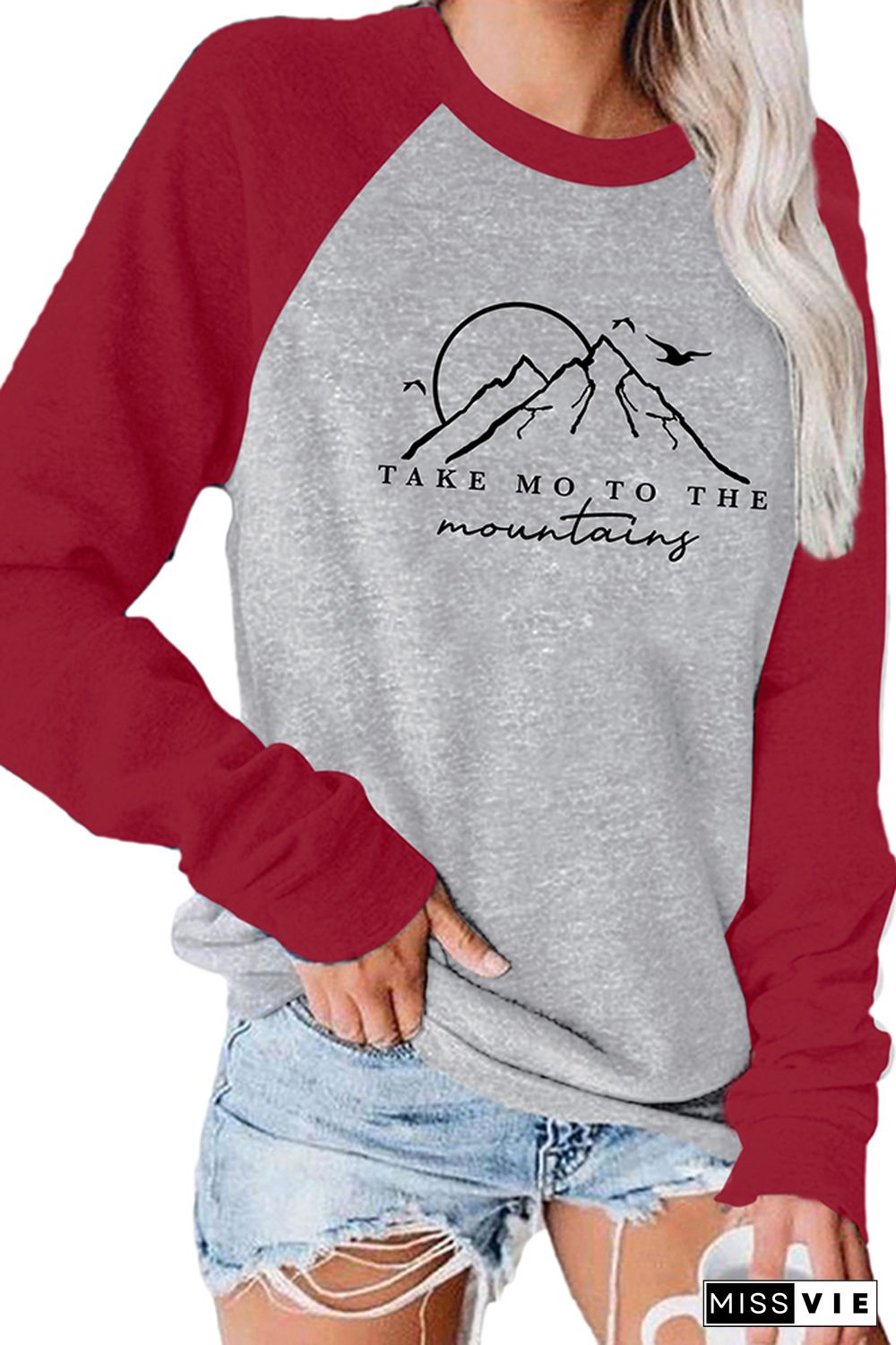 Take Me to the Mountains Long Sleeve Graphic Tee Wholesale