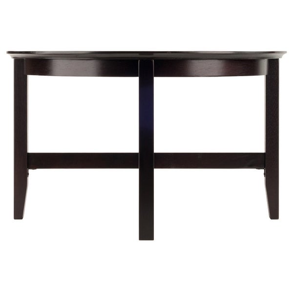 Round Coffee Table， Wooden End Table Snack Table with X-Cross Legs