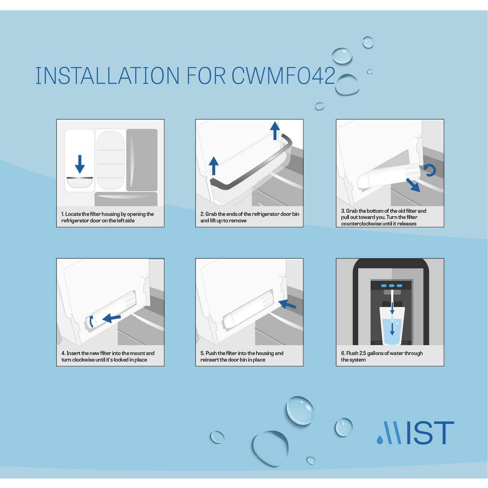 Mist LG LT800P ADQ73613401 Kenmore 9490 46-9490 469490 ADQ73613402 Replacement Refrigerator Water Filter LT800P CWMF042