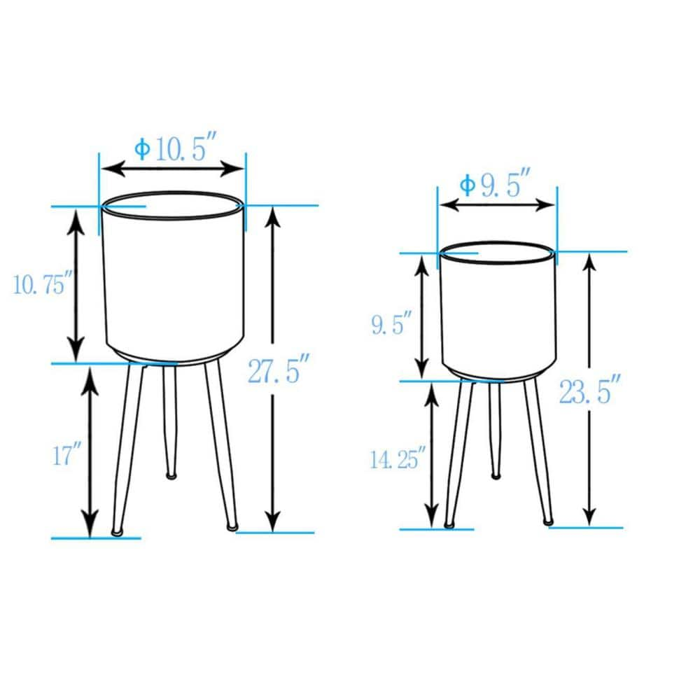 LuxenHome Dimpled Cachepots White and Bronze Metal Decorative Pots (2-Piece) WHPL543