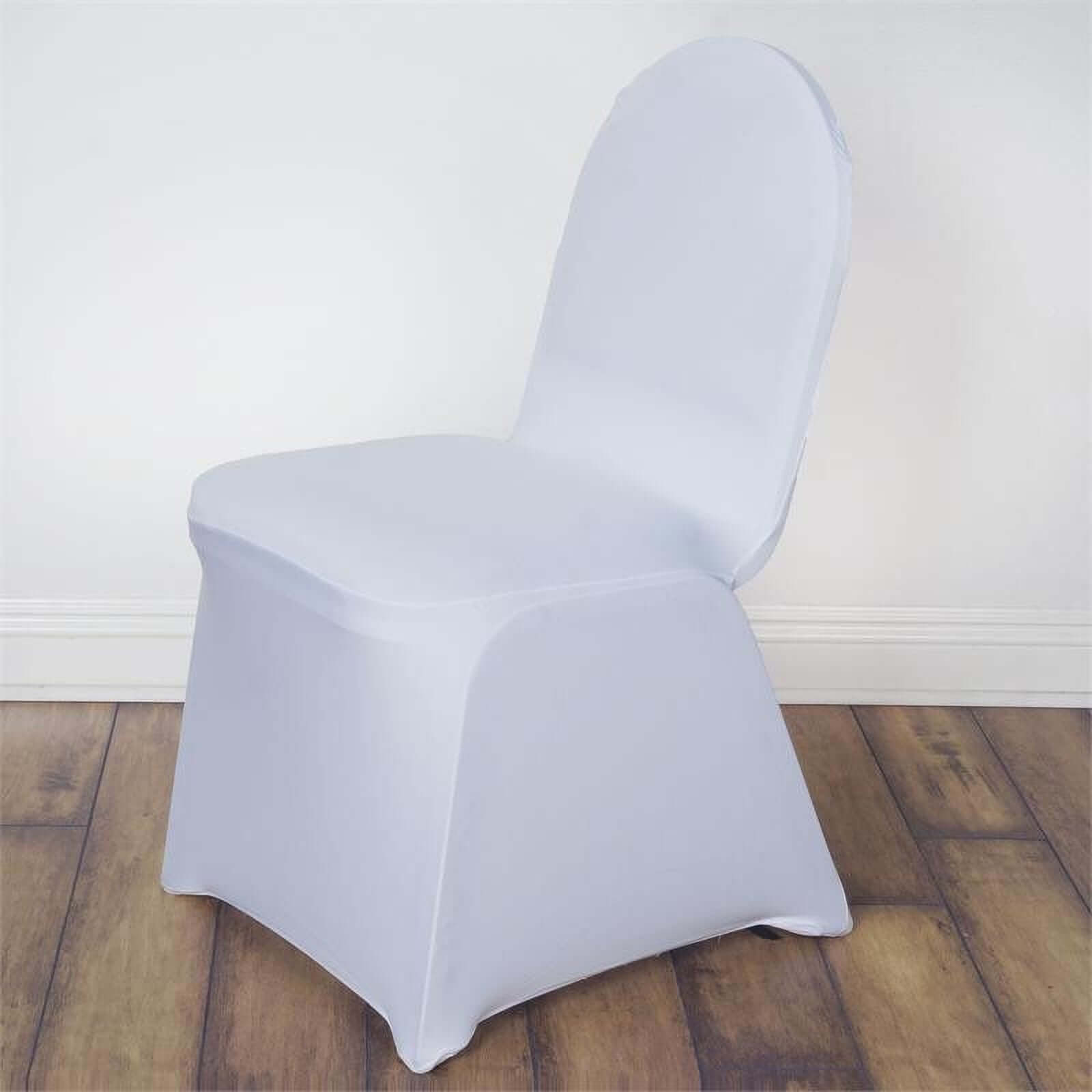 White Spandex Stretch Fitted Banquet Slip On Chair Cover 160 GSM