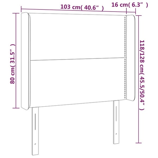 vidaXL LED Headboard Bed Headboard Bedroom Upholstered Headboard Faux Leather - - 37963306