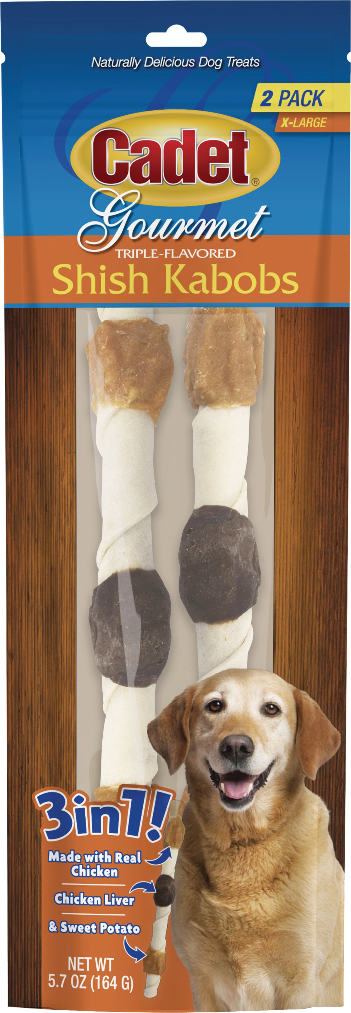 Cadet Gourmet Triple Flavored Shish Kabobs Dog Treat 2-Pack