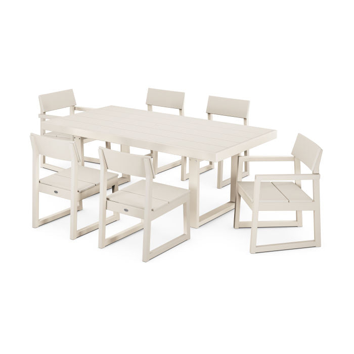 Polywood EDGE 7-Piece 78 Outdoor Dining Set Shown in Vintage Coffee - other colors available