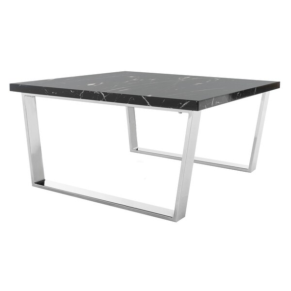 SAFAVIEH Carmen Black/ Chrome Square Coffee Table - 31.5