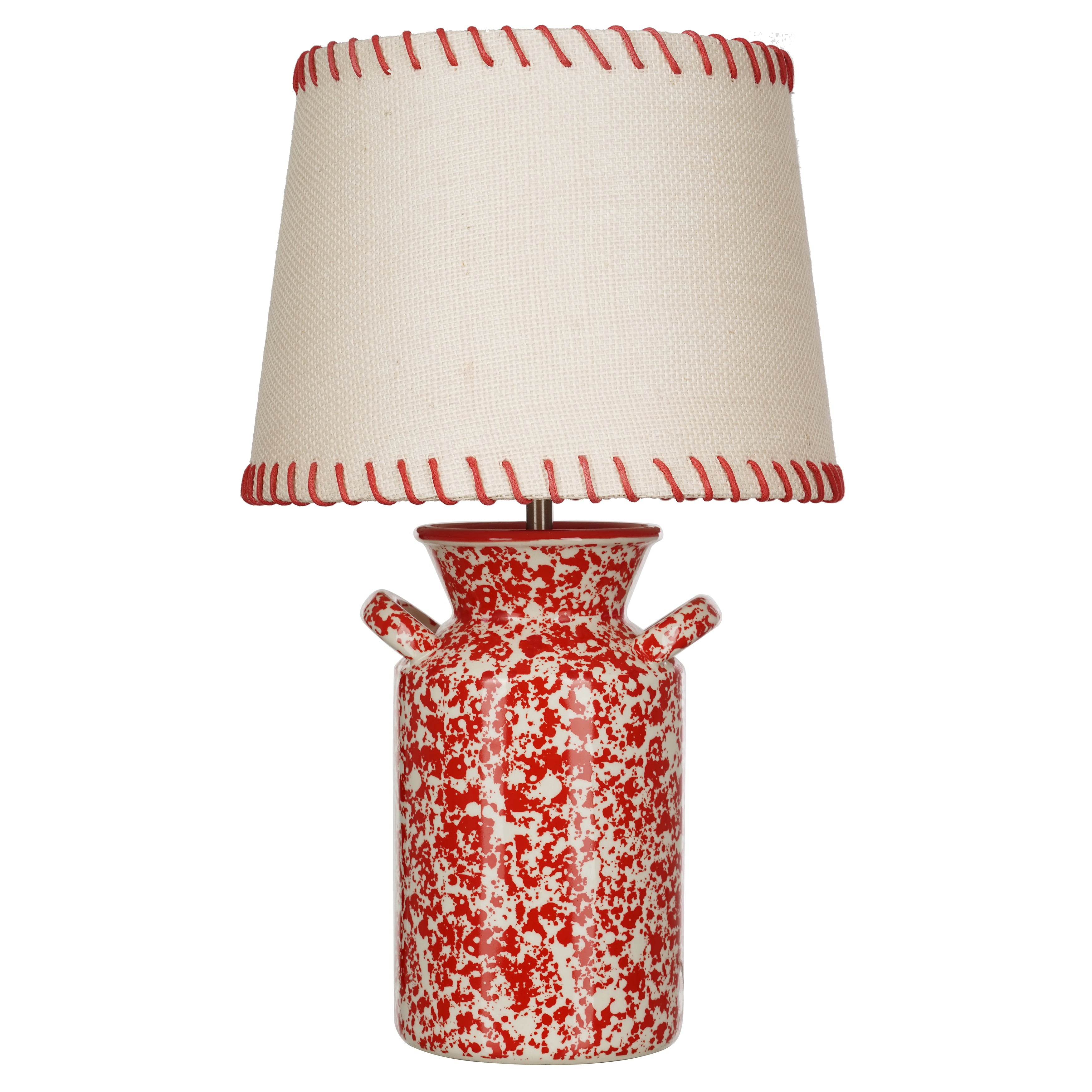 The Pioneer Woman Country Splatter Table Lamp, Red Finish with LED Bulb Included