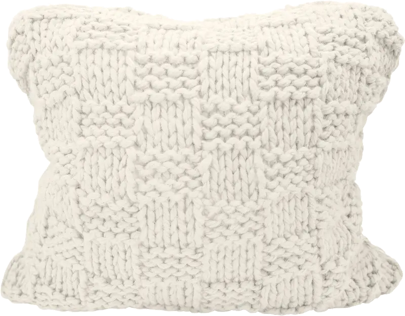 Natural Chess Knit Euro Sham with Down Insert