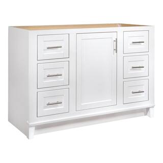 Glacier Bay Kinghurst 48 in. W x 21 in. D x 33.5 in. H Bath Vanity Cabinet without Top in White KHWHT48D