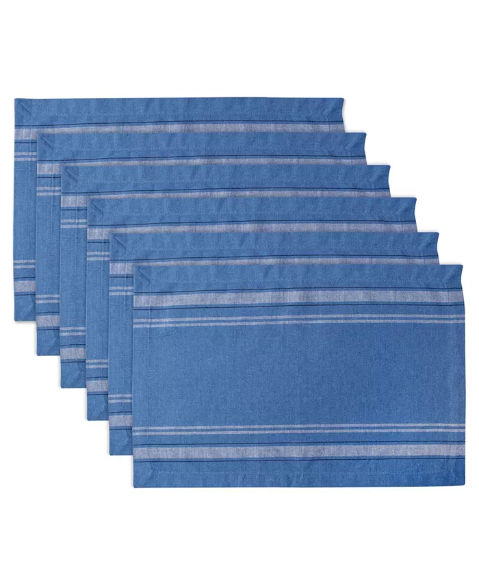 Design Imports Chambray French Stripe Placemat Set of 6