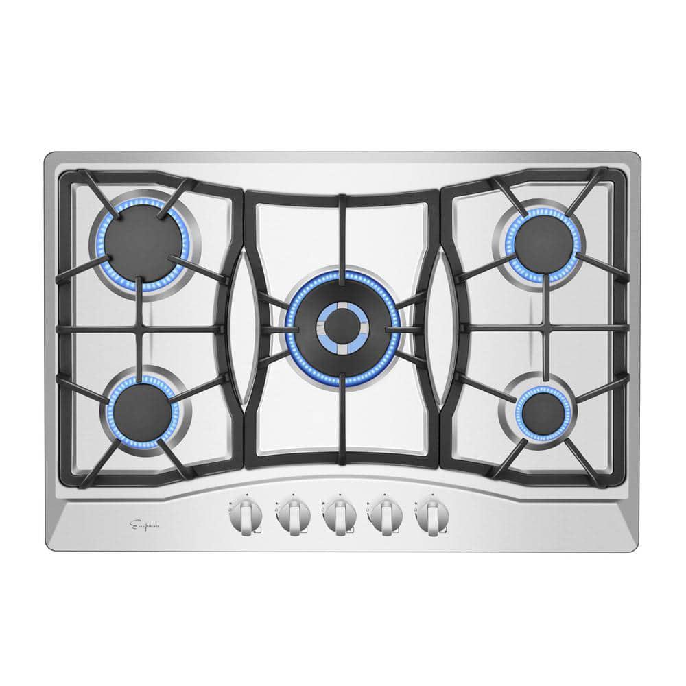 Empava BuiltIn 30 in Gas Cooktop in Stainless Steel 5 Sealed Burners