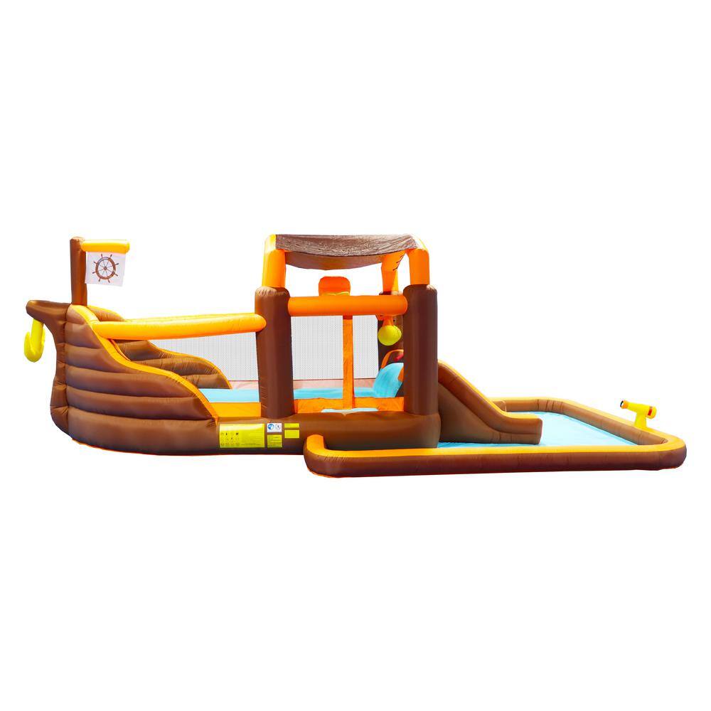 Siavonce Inflatable Big Bounce House Playground Backyard Slide Water Park Bouncer with Cruise ship Pool  Basketball  Blower DJ-ZX-W167789960