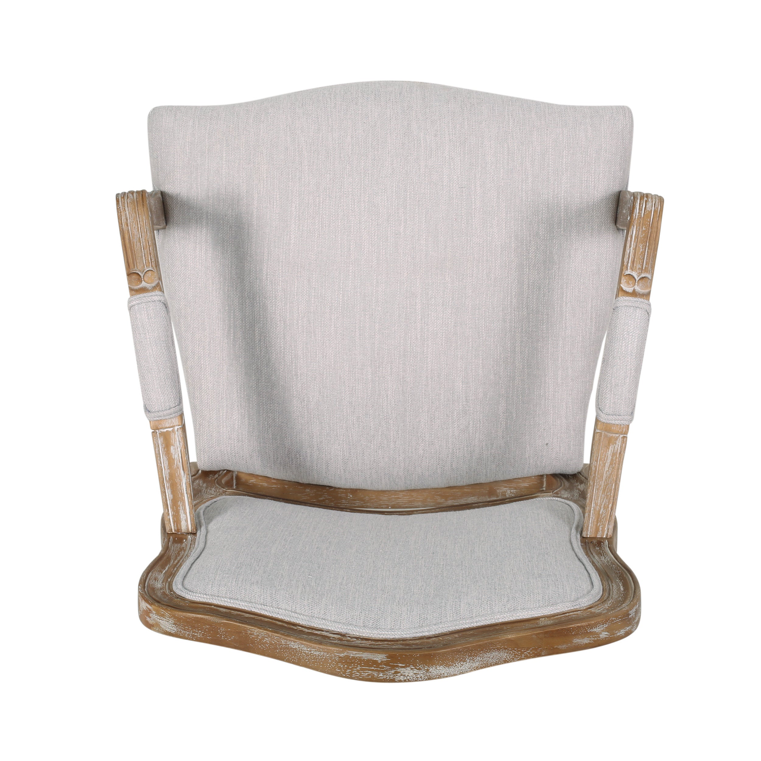 Stene French Country Wood Upholstered Dining Armchair