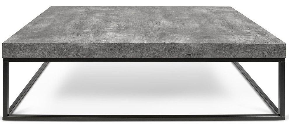 Modern Grey faux Concrete Thick Top Coffee Table   Industrial   Coffee Tables   by Plush Pod Decor  Houzz