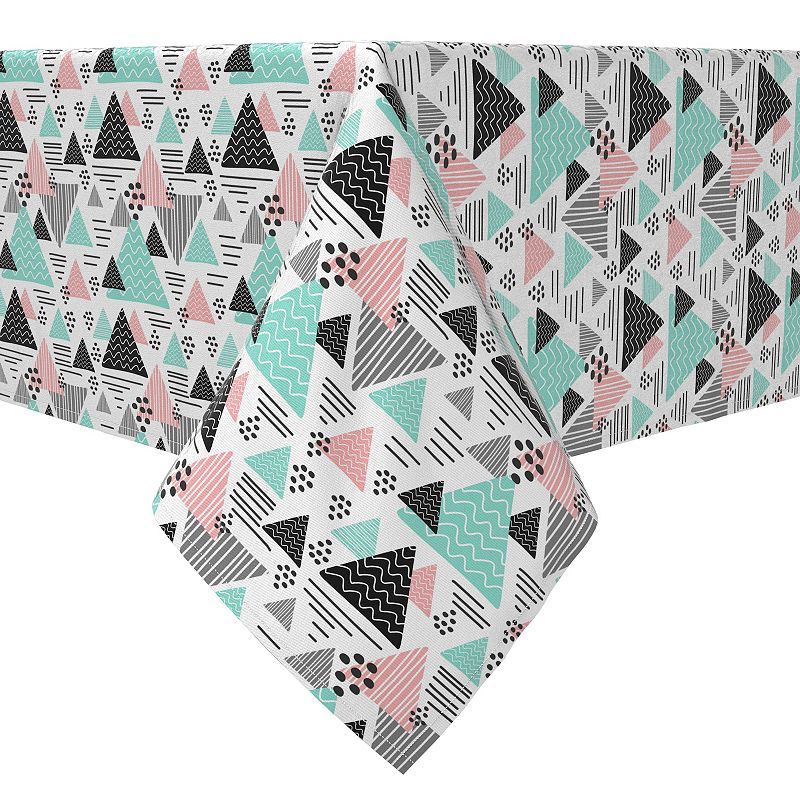 Square Tablecloth， 100% Cotton， 60x60， Retro Trends Pattern