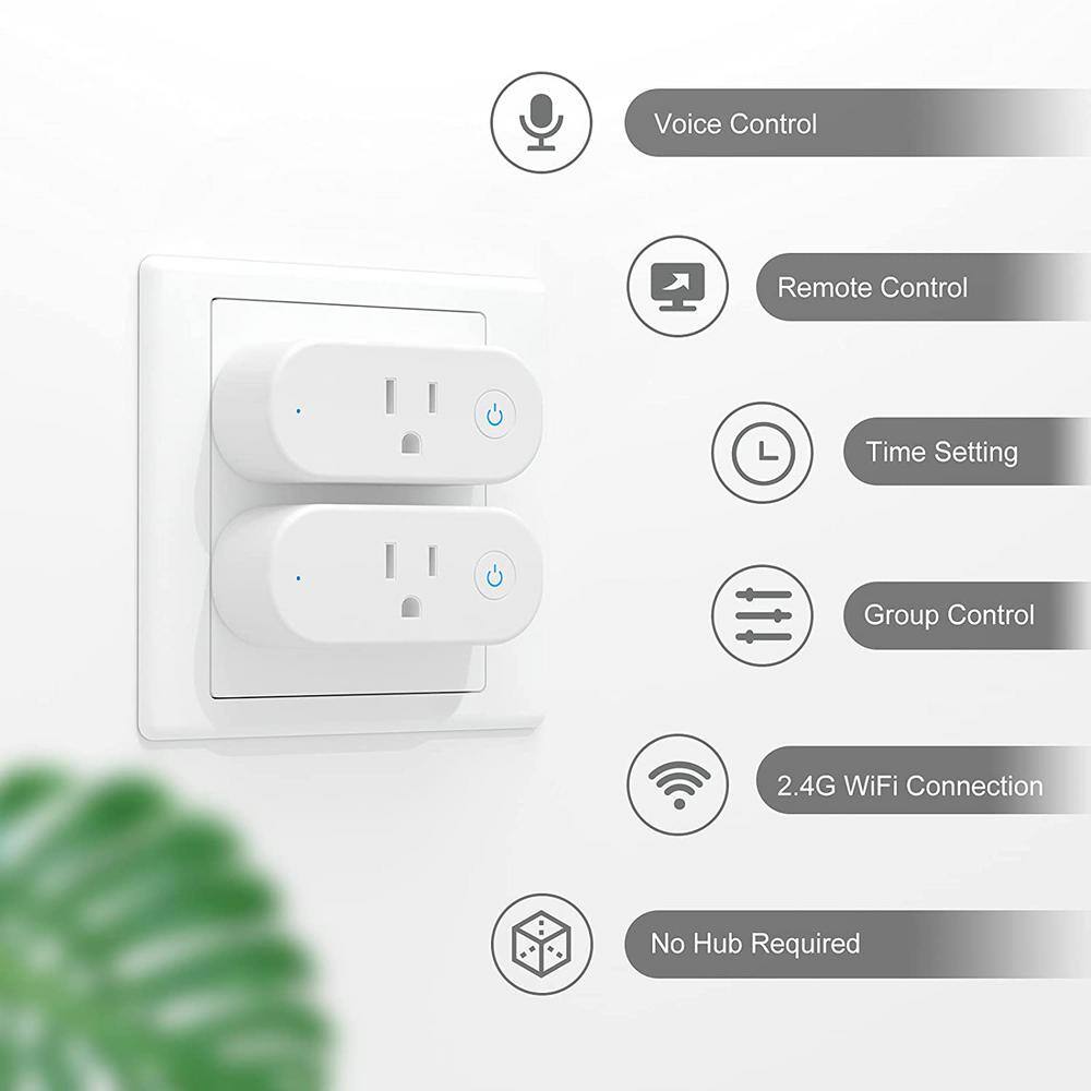 IBRIGHT:iBright Smart Wi-Fi Outlet Plug with 2 USB Ports Works with Alexa and Google Assistant X10S