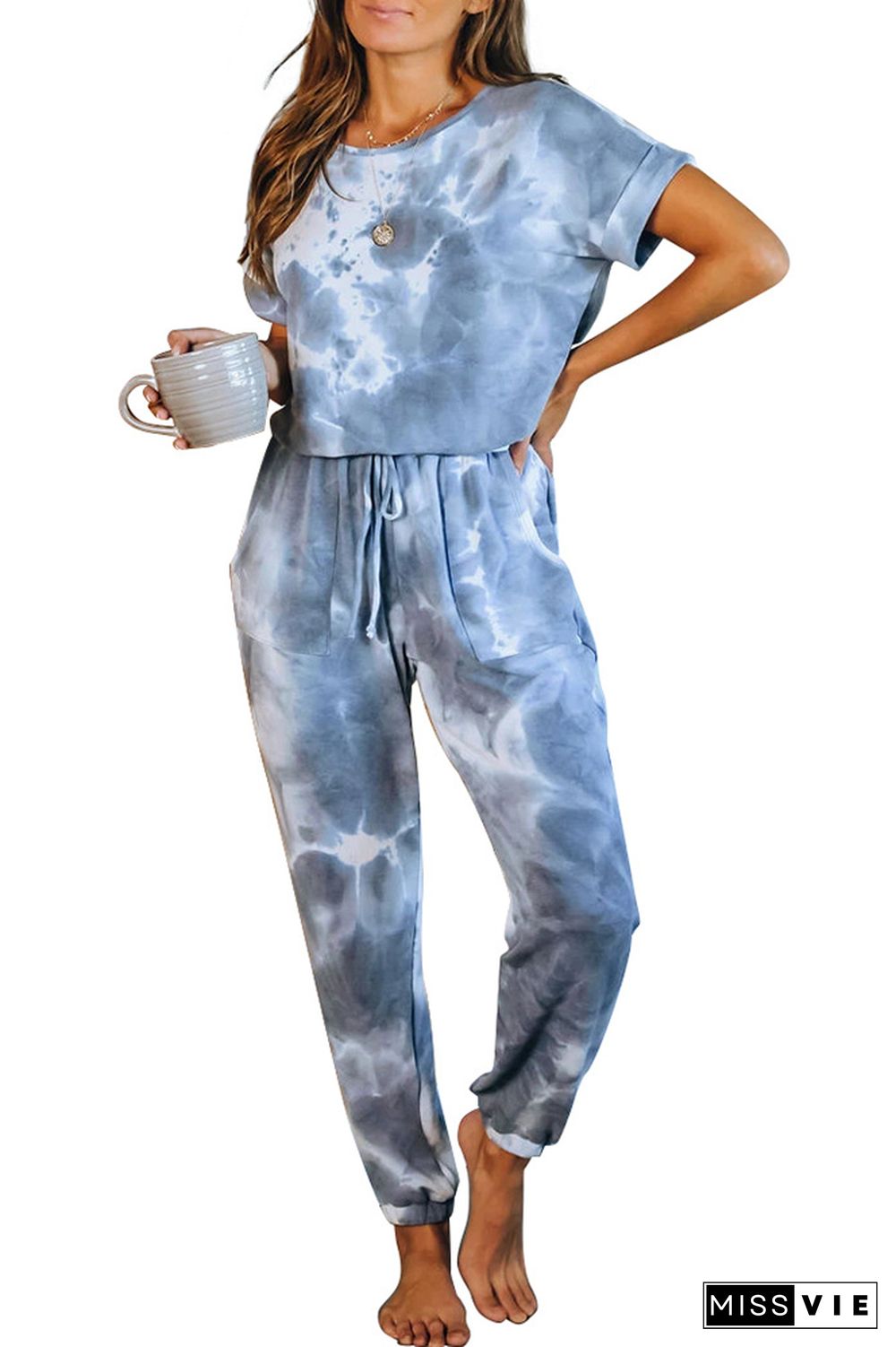 Floral Tie Dye One Piece Jumpsuit