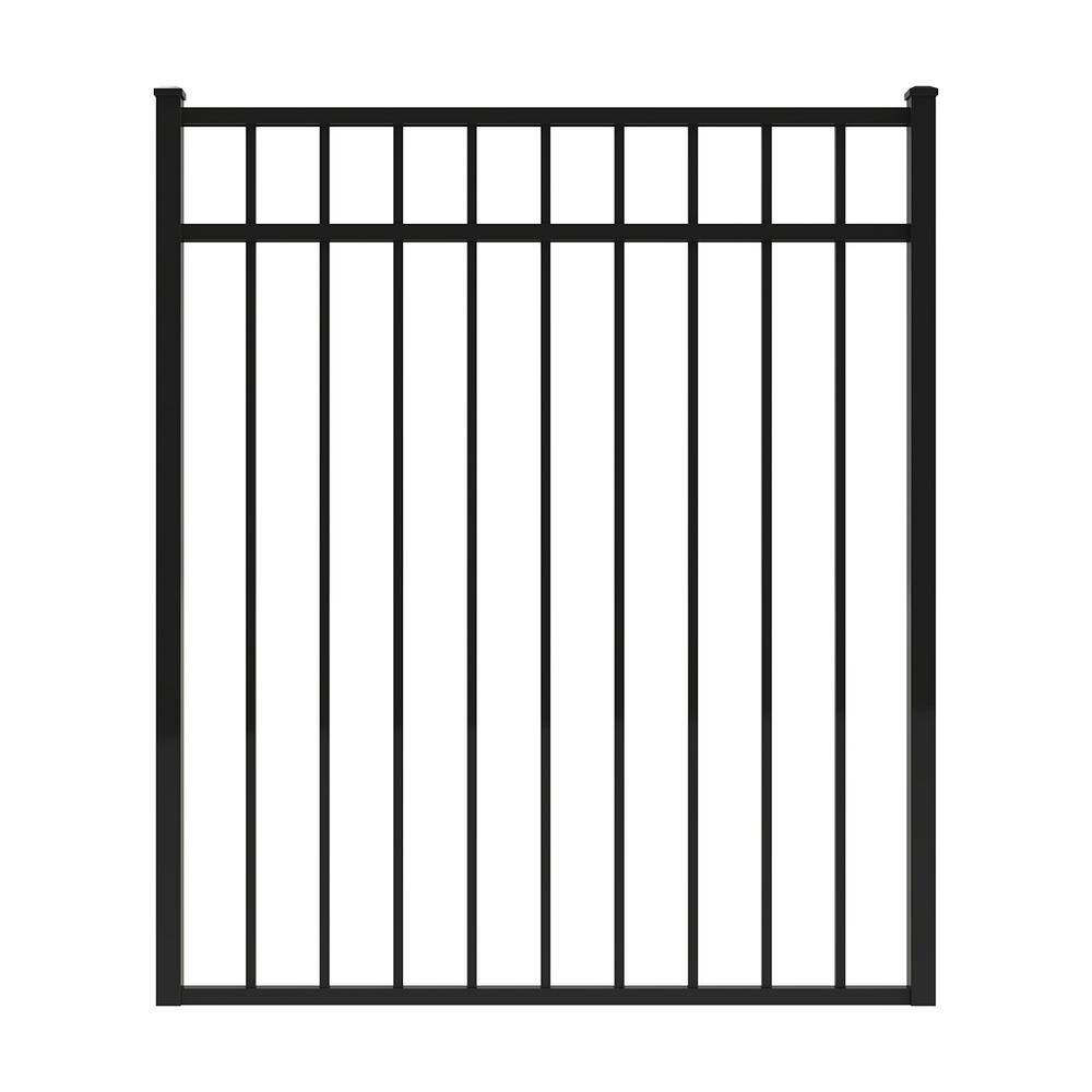 FORGERIGHT Vinings 4 ft. W x 4.5 ft. H Black Aluminum Pre-Assembled Fence Gate 861890