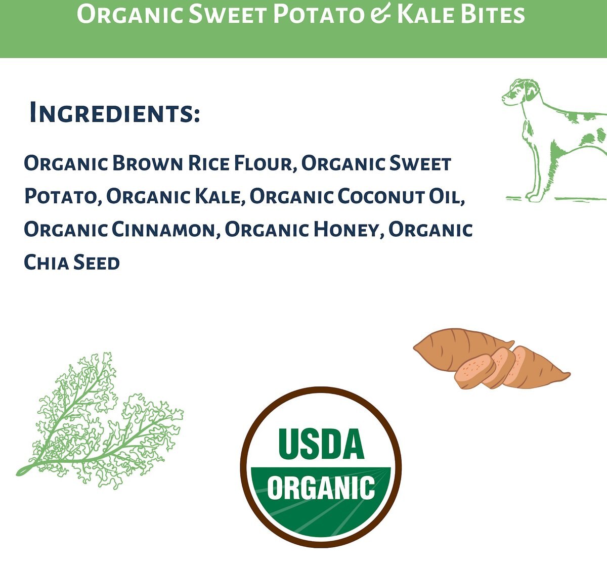 Dog Mamma’s Organic Sweet Potato and Kale Bites Dog Treats