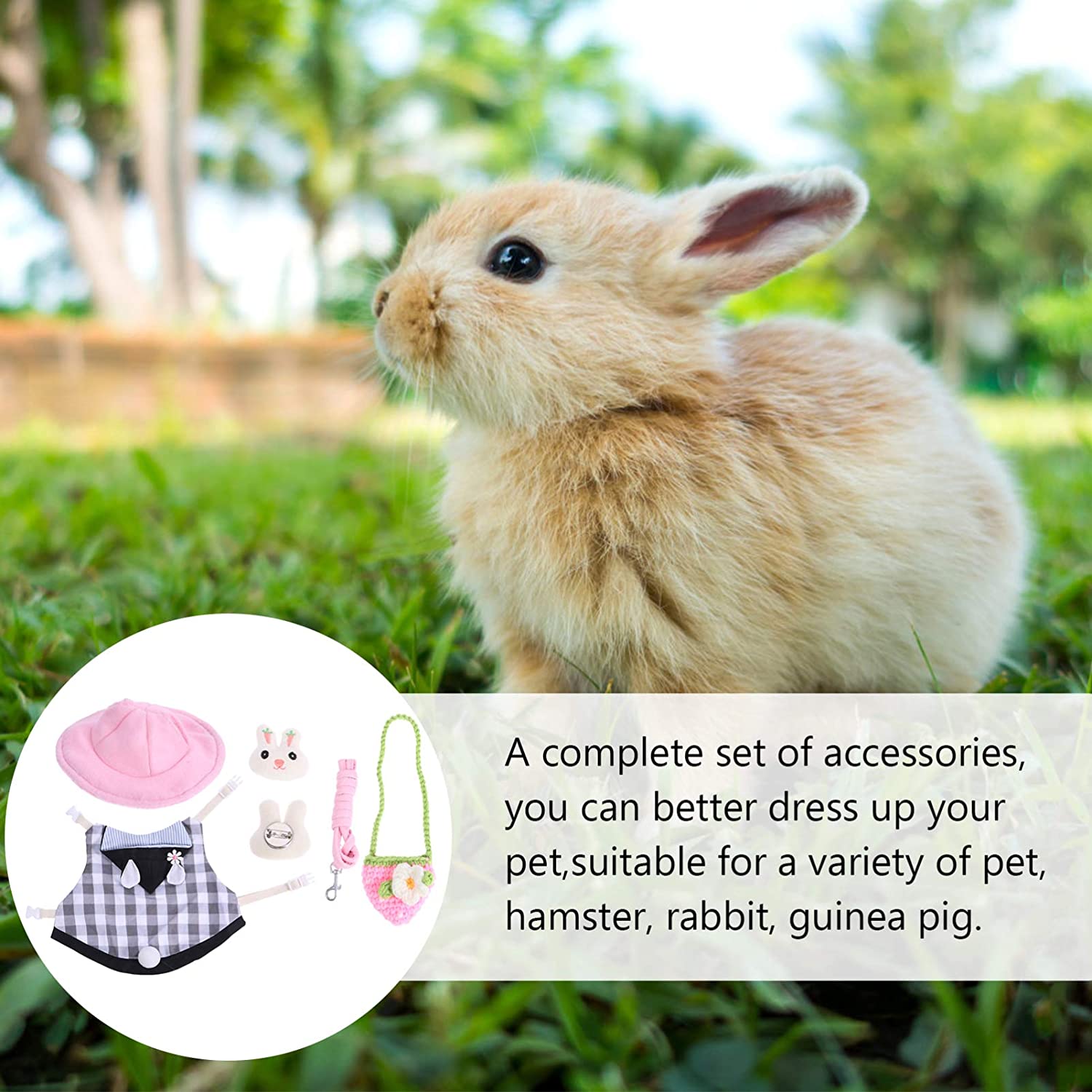 UMMH Girl Vest Pet Bunny Rabbit Ferret Clothes Guinea Pig Costumes Ferret Accessories Dress- 5Pcs Small Girl Clothing