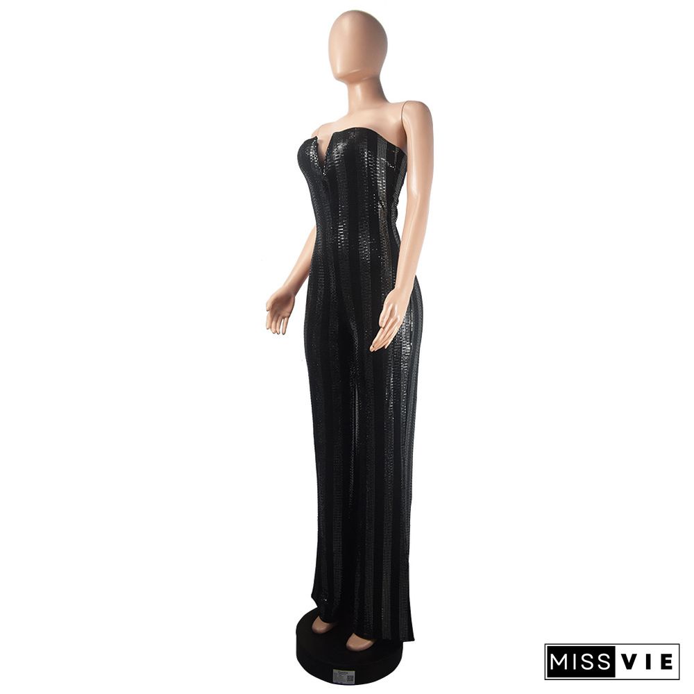 New Sequin Tube Top Sexy Nightclub Jumpsuit