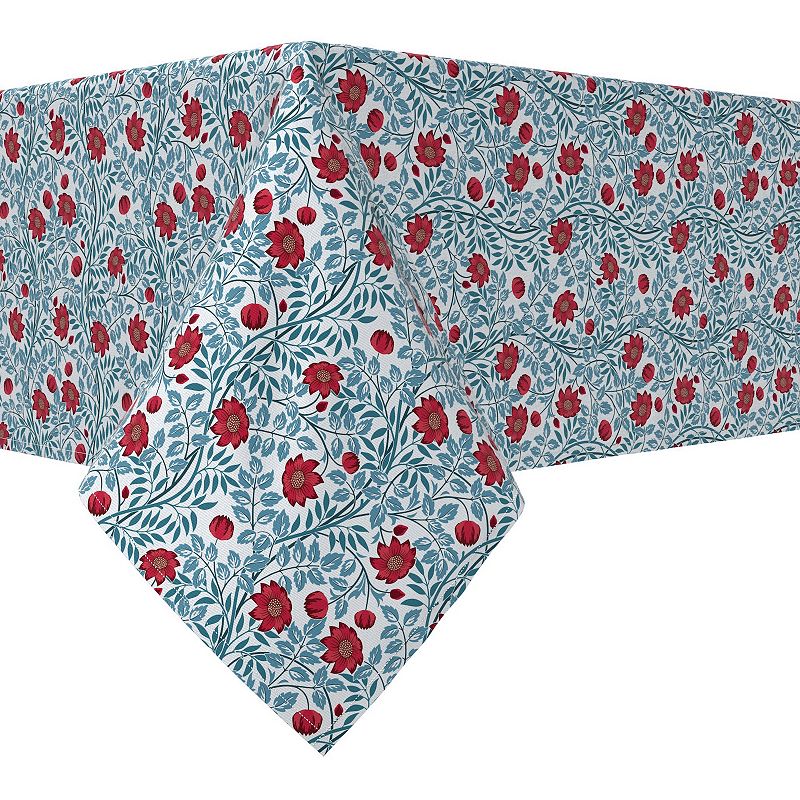 Rectangular Tablecloth， 100% Cotton， 52x104， Floral 69