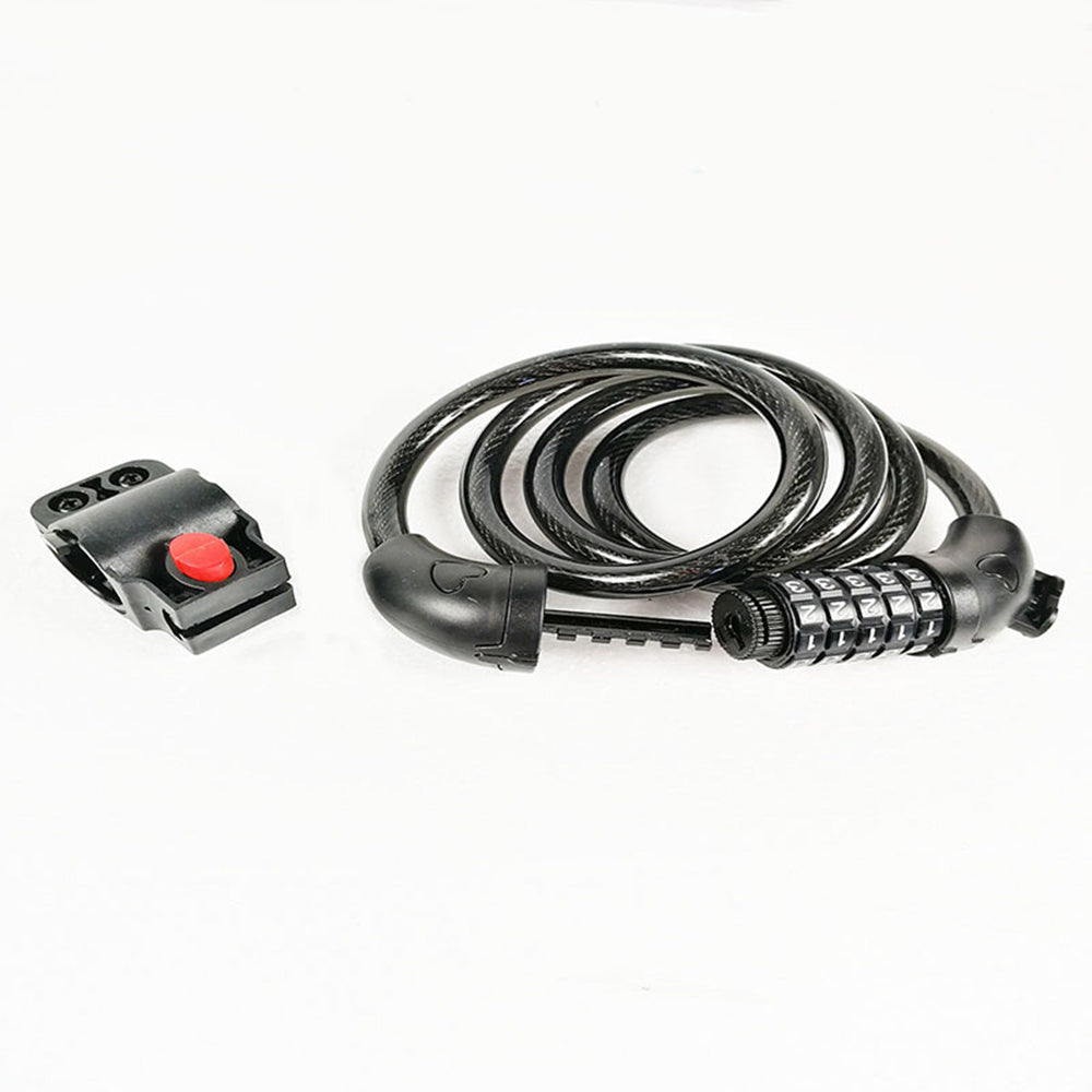 5-Digit Combination Password Bicycle Security Cable Chain Lock Resettable Black