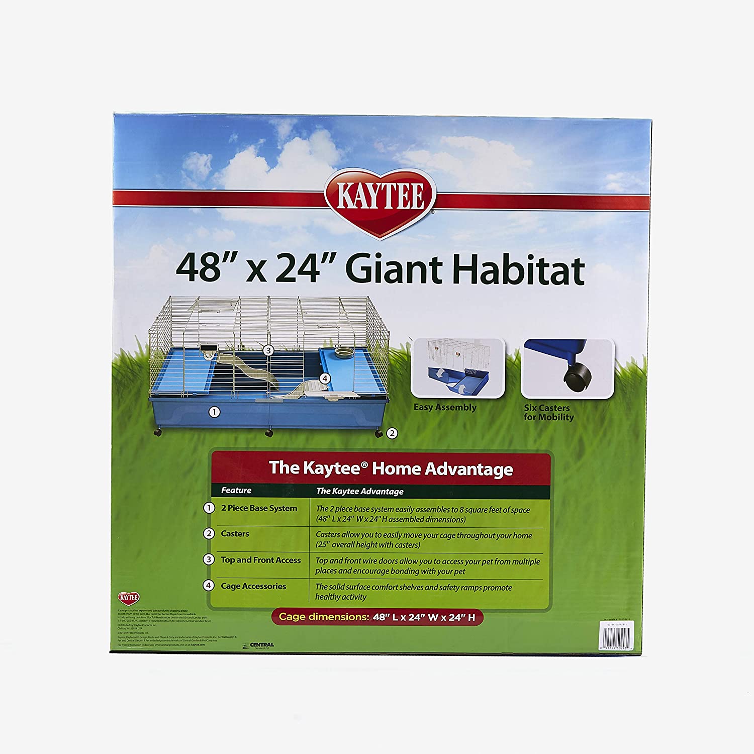 Kaytee My First Home 2-level Pet Habitat， 48 X 24