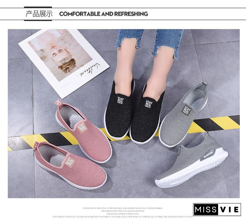 Women Sneakers Fashion Sock Shoes Female Vulcanized Shoes Casual Slip On Flats